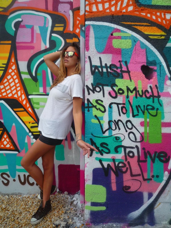 Posted up in front of The Dirty Doctor aka Daks Wall at Art Basel 2009