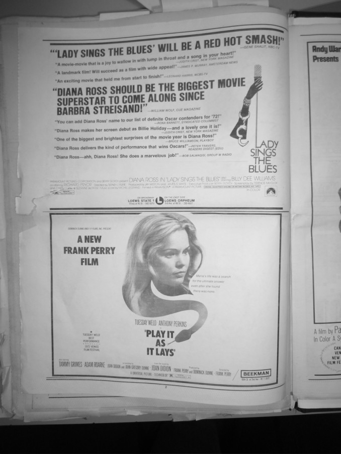 The review of one of my favorite films starring Diana Ross as Billie Holiday "Lady Sings the Blues" 