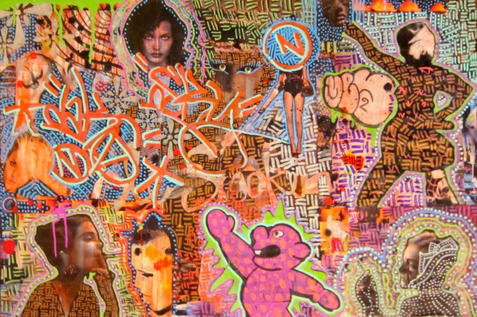 dynamicdou collabo Well we did it again out two insane, imaginative, risk tasking, animals together and it either turns out amazing or a disaster. THIS IS AMAZING..I created this collage in october in nyc and had Daks Tag it on a visit to my apt. Well by chance he happined to find himself stranded in miami and we got to do this real collaboration. Its truly one of my favorite team efforts thus far. Thanks Mr. Snort This you've blessed me once again.